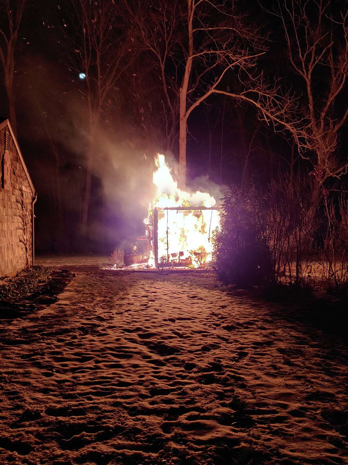 Just after midnight on Saturday morning, Shelton fire companies 3, 5, and 1 responded to a shed fire on Beverly Lane. Crews quickly extinguished the fire and prevented it from extending to the nearby residence.