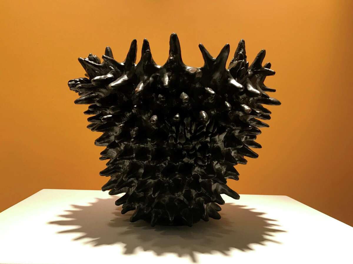 "Black and White Bowl" is among the ceramics in Fiona Waterstreet's show at McClain Gallery, on view through Dec. 21.