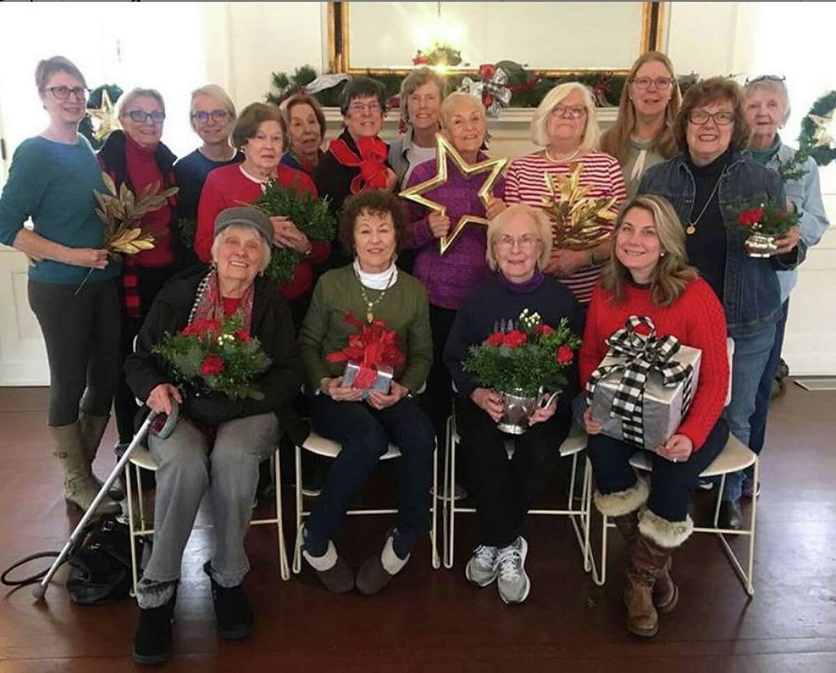 Members of the Caudatowa Garden Club paused for a photo between decorating the Keeler Tavern Museum’s Garden House for the annual Christmas Luncheons. The luncheon is $30 per person; wine is available for an additional $5 per glass. There will be a special menu for children under 12 for $15 on Saturday, Dec. 14.