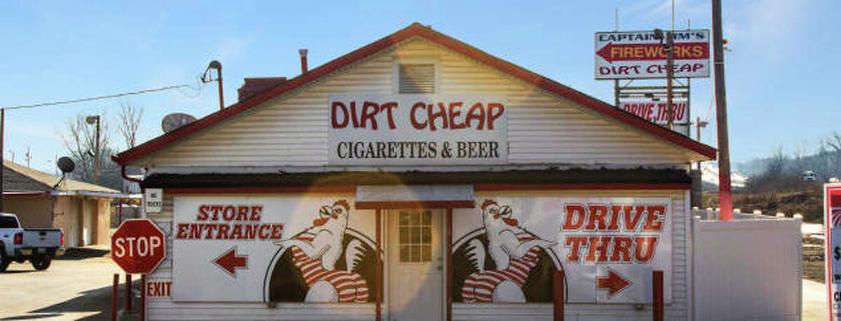 A report released Tuesday states 17 percent of cigarettes smoked in Illinois are bought at businesses outside of the state, such as Dirt Cheap on U.S. 67 in West Alton, Missouri.
