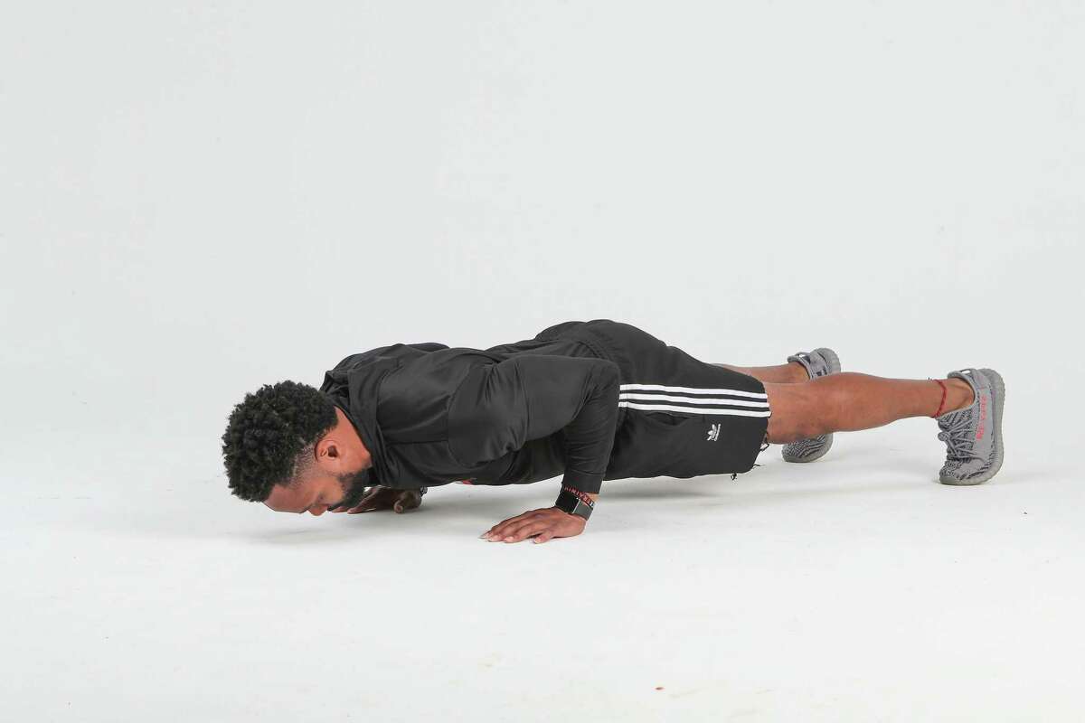 Push Up with Crossover. Step 1