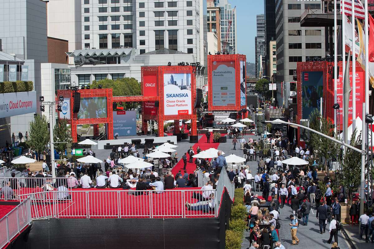 Scenes from Oracle OpenWorld in September 2016, when an entire block of Howard Street closes down for a four-day conference that's also an exercise in pop-up urban design.