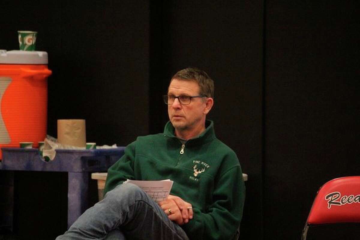 Pine River wrestling coach Tim Jones watches the action during a match. (Herald Review photo/John Raffel)