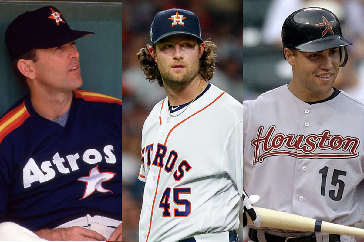 Gerrit Cole (center) joined Nolan Ryan (left) and Carlos Beltran as high-profile players to depart the Astros in free agency.
