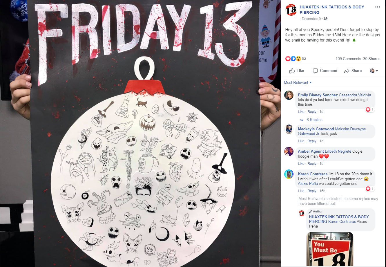 Friday the 13th Tattoo Deals Where to Find 13 Tattoos  Money