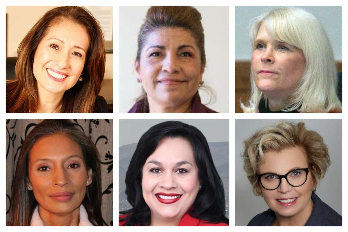 Clockwise from bottom left: Melissa Esparza-Mathis is running in Congressional District 8; Maria Espinoza is running in District 7; Ava Pate is running in District 18; Cindy Siegel is running in District 7; Kathaleen Wall is running in District 22; and Alia Ureste is running in District 23.