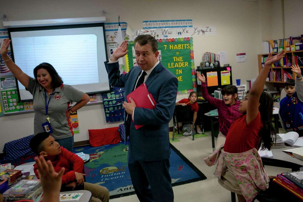 SAISD Superintendent Pedro Martinez visits a class of second graders at Hawthorne Academy last fall. Finally, people are awaking to the value of educators, but as an investment in our future and potential or as daycare?
