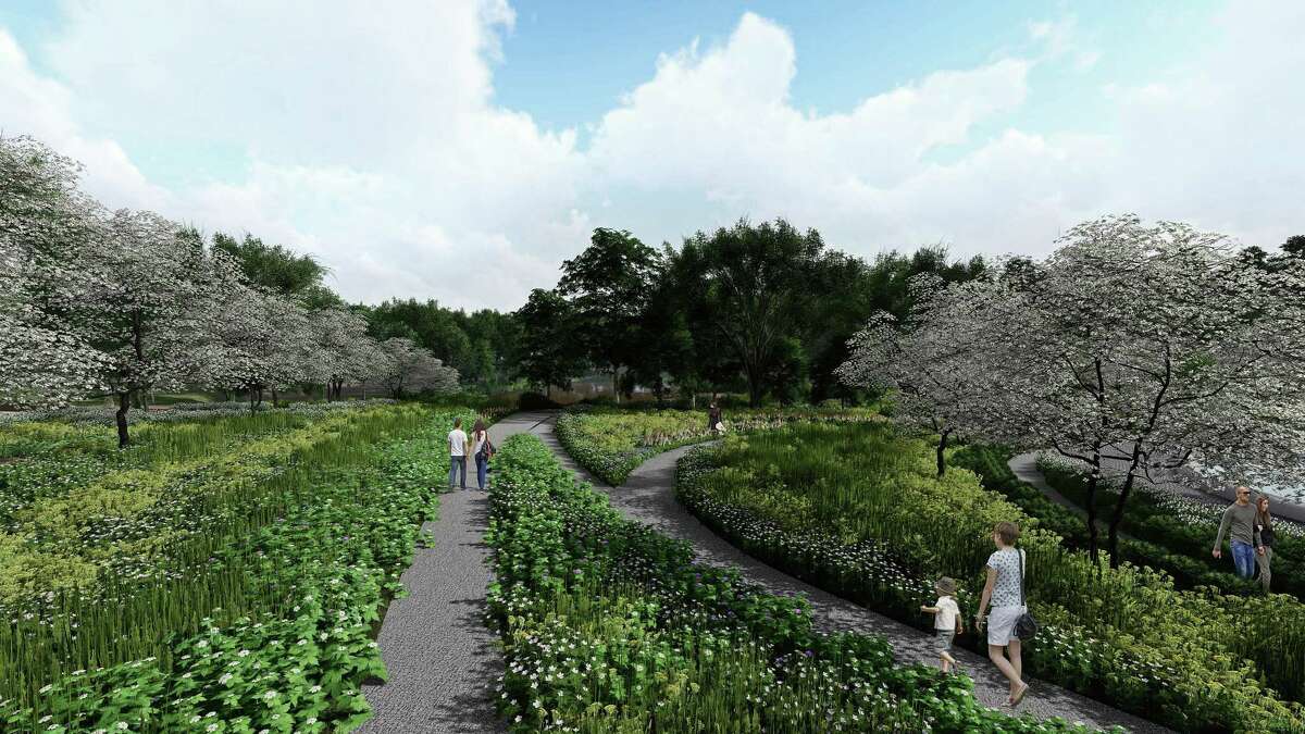 A rendering of the paths in the Sandy Hook memorial, designed by San Francisco-based SWA.