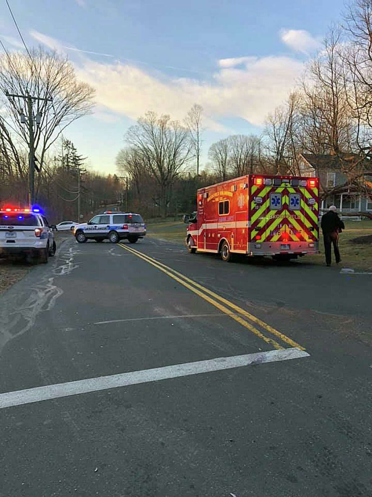 Around 7:10 a.m. on Jan. 16, 2019, the Brookfield Volunteer Fire Company was sent to the intersection of Obtuse Road South and Route 133 in Brookfield, Conn., for a two-car crash with injuries.
