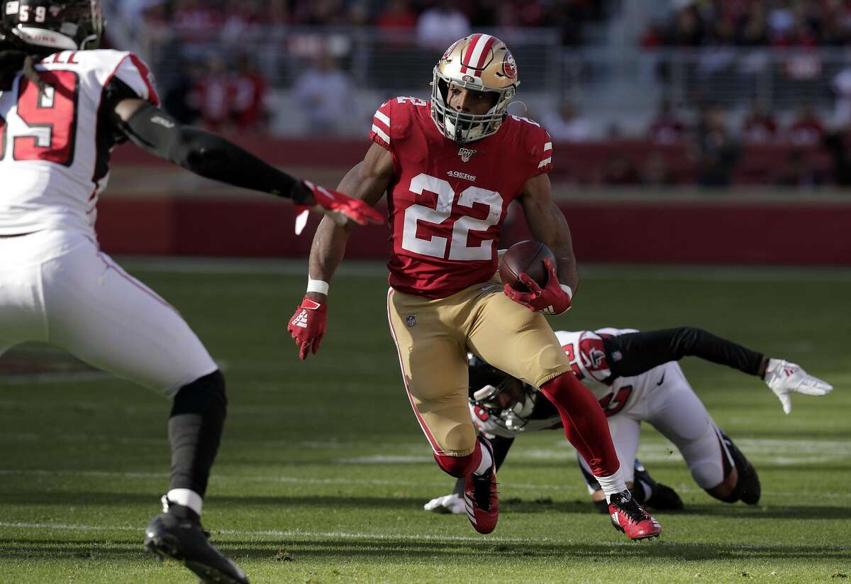 San Francisco 49ers' Kendrick Bourne (84) runs against Kansas City Chiefs'  Charvarius Ward (35) …