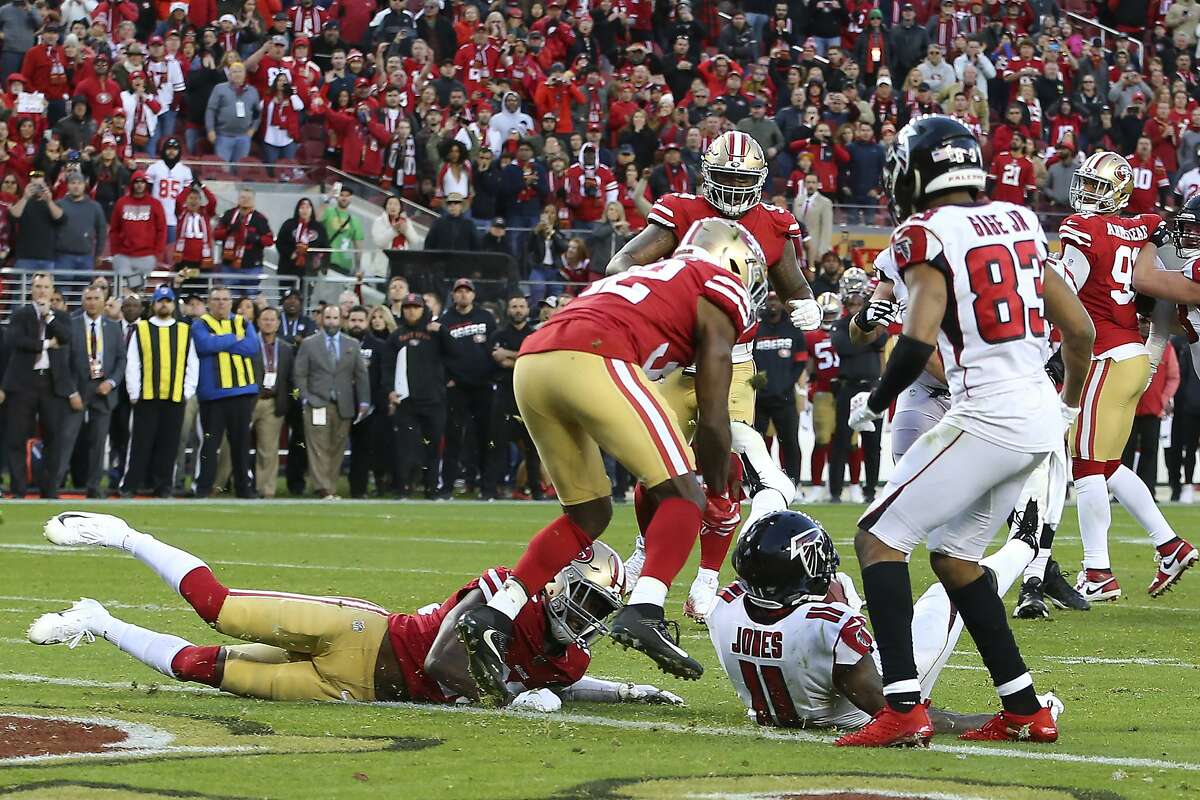 49ers upset by Falcons on last-second touchdown