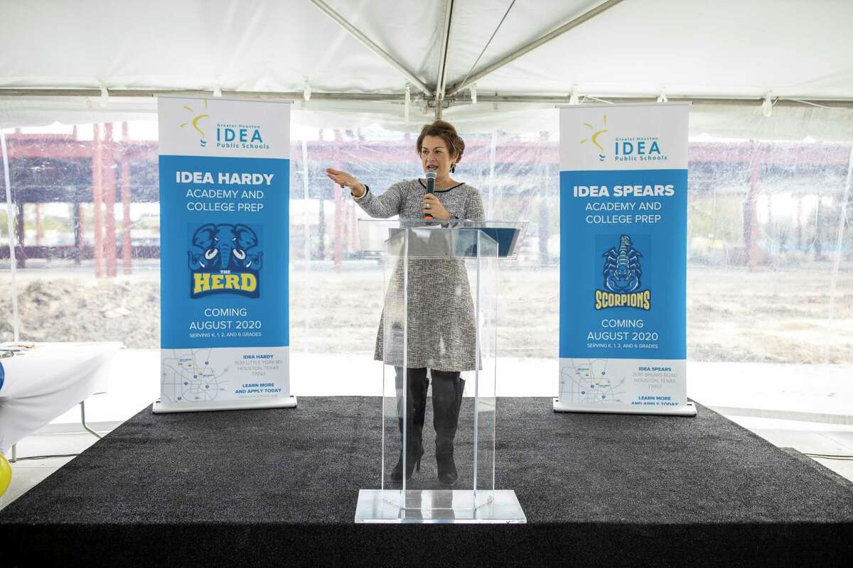 In this November file photo, IDEA Public Schools Superintendent JoAnn Gama speaks at the construction site of a new charter school affiliated with the network in Houston near Hardy Toll Road. IDEA Public Schools’ governing board voted on Dec. 6 to enter into a lease agreement for an eight-passenger private jet, which district leaders said will assist the network’s expansion and help day-to-day operations. The network abruptly dropped the plan Monday.