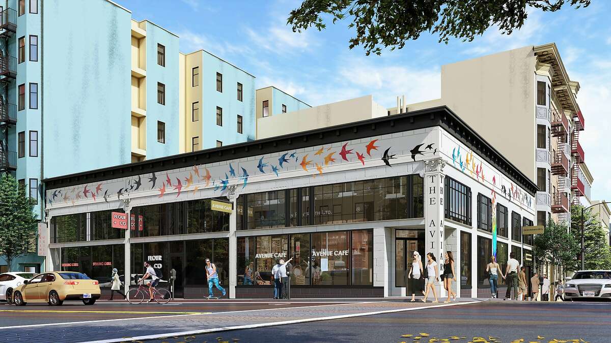 A rendering of the Aviary, an upcoming development housing restaurants at 499 Ellis St., San Francisco. A new location of Azalina's is the first tenant.