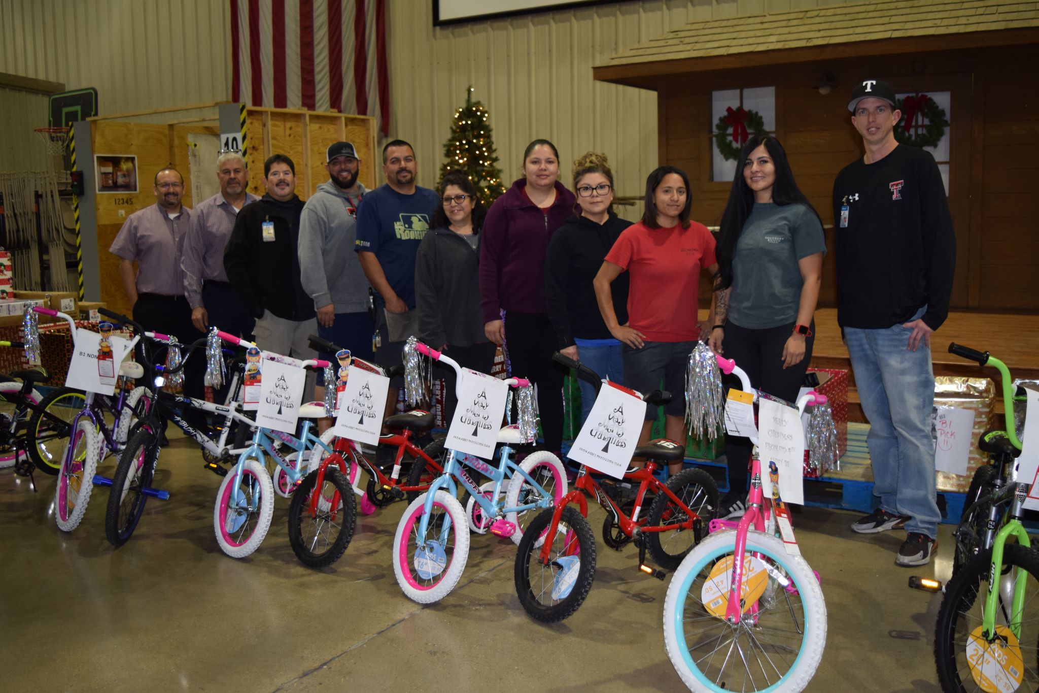Walmart Gives Back Associates gather bikes for donation to the