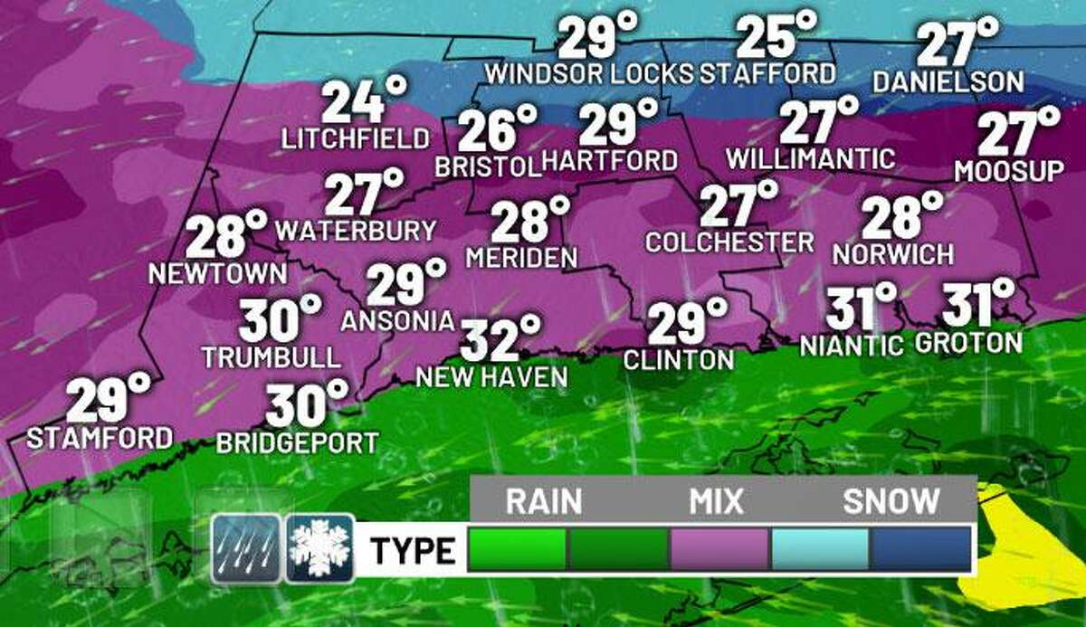 A wintry mix today has caused the cancellation of Wilton public schools.