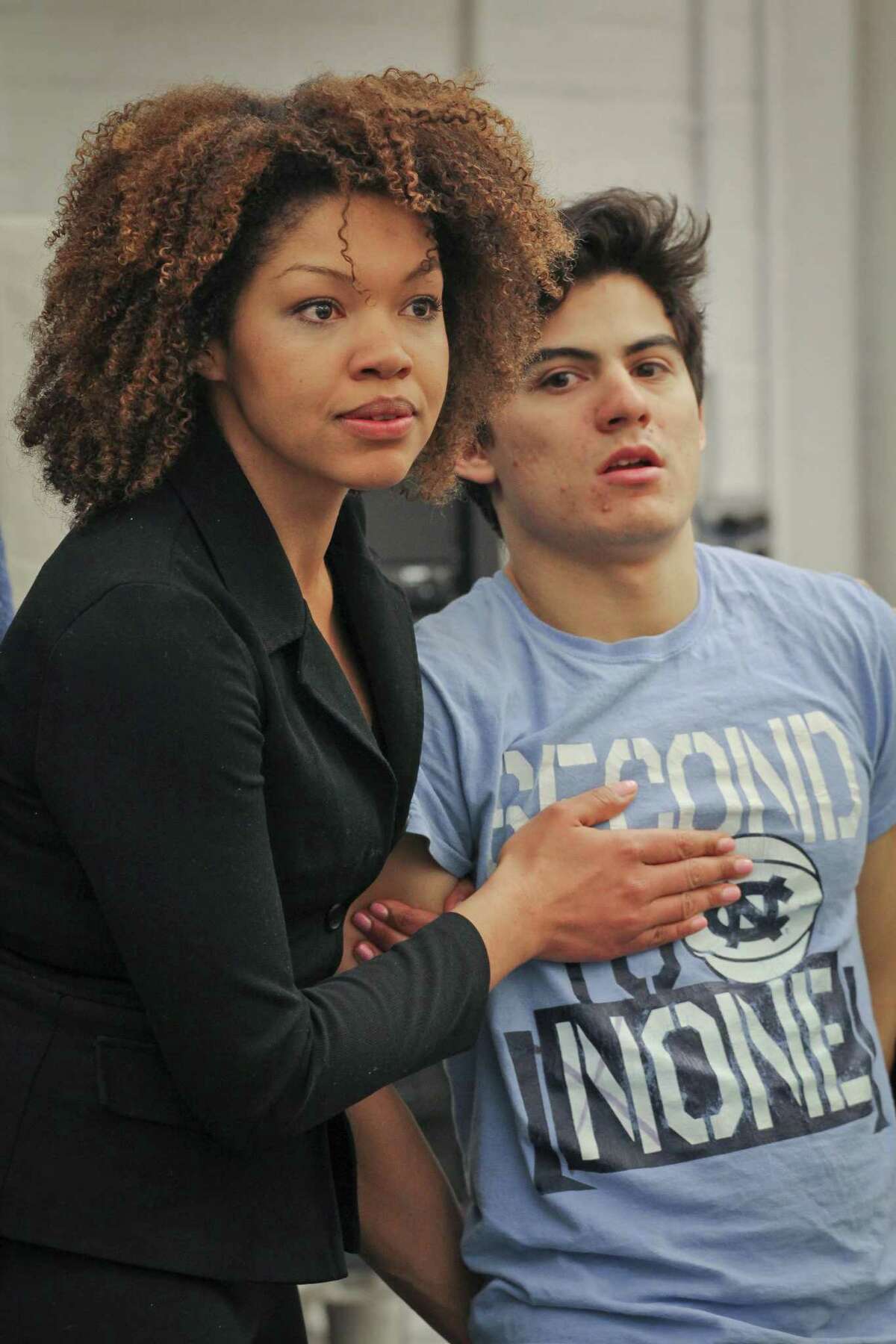 Bradley Tejeda, pictured with cast member Chalia La Tour, received his master’s degree from Yale University, where he appeared in Yale Cabaret’s production of “We Fight We Die.”