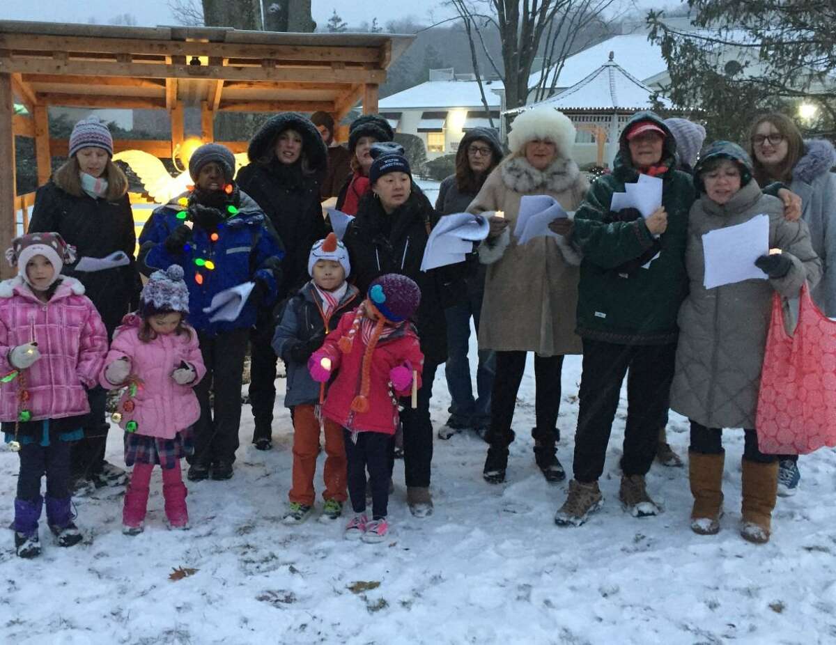 The Wilton Christmas Carolers will sing on the town green at 4:15 p.m., on Dec. 18.