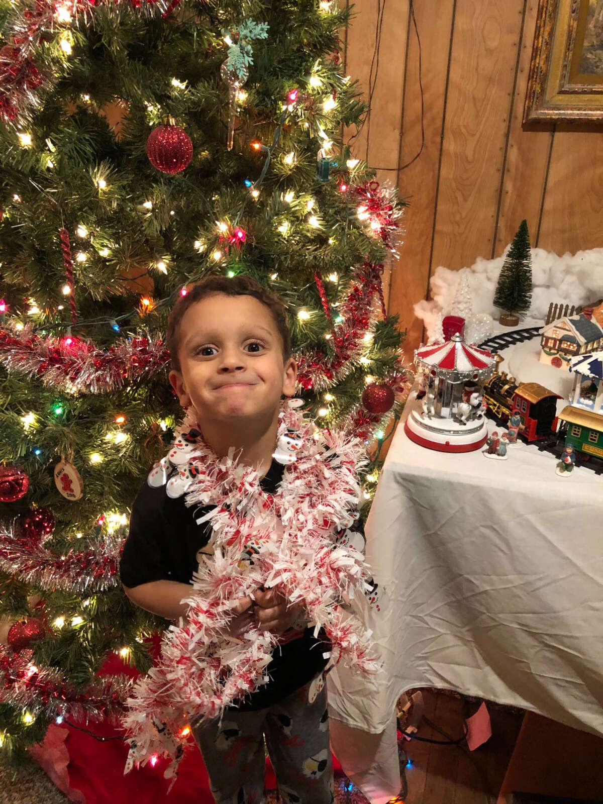 "Theo Jannereth is ready for Santa this year!!" Theo Jannereth