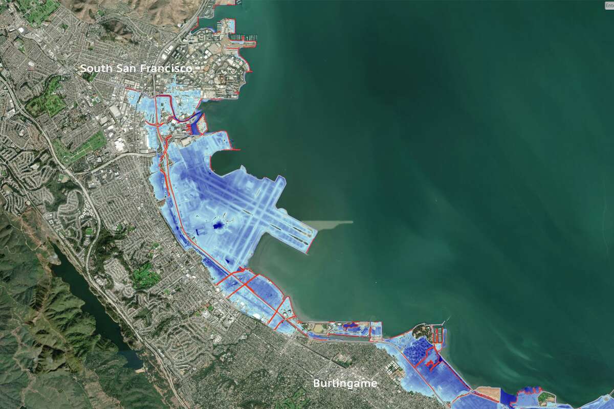 Four feet of sea level rise and flooding on the Peninsula: The ART Bay Shoreline Flood Explorer tool allows you to see the potential impact from a two-foot rise in sea level and flooding from a 10-year storm in the San Francisco Bay Area. The combination in events would create four feet in sea level rise. The map projects what might happen if steps aren't taken to prepare for sea level rise.