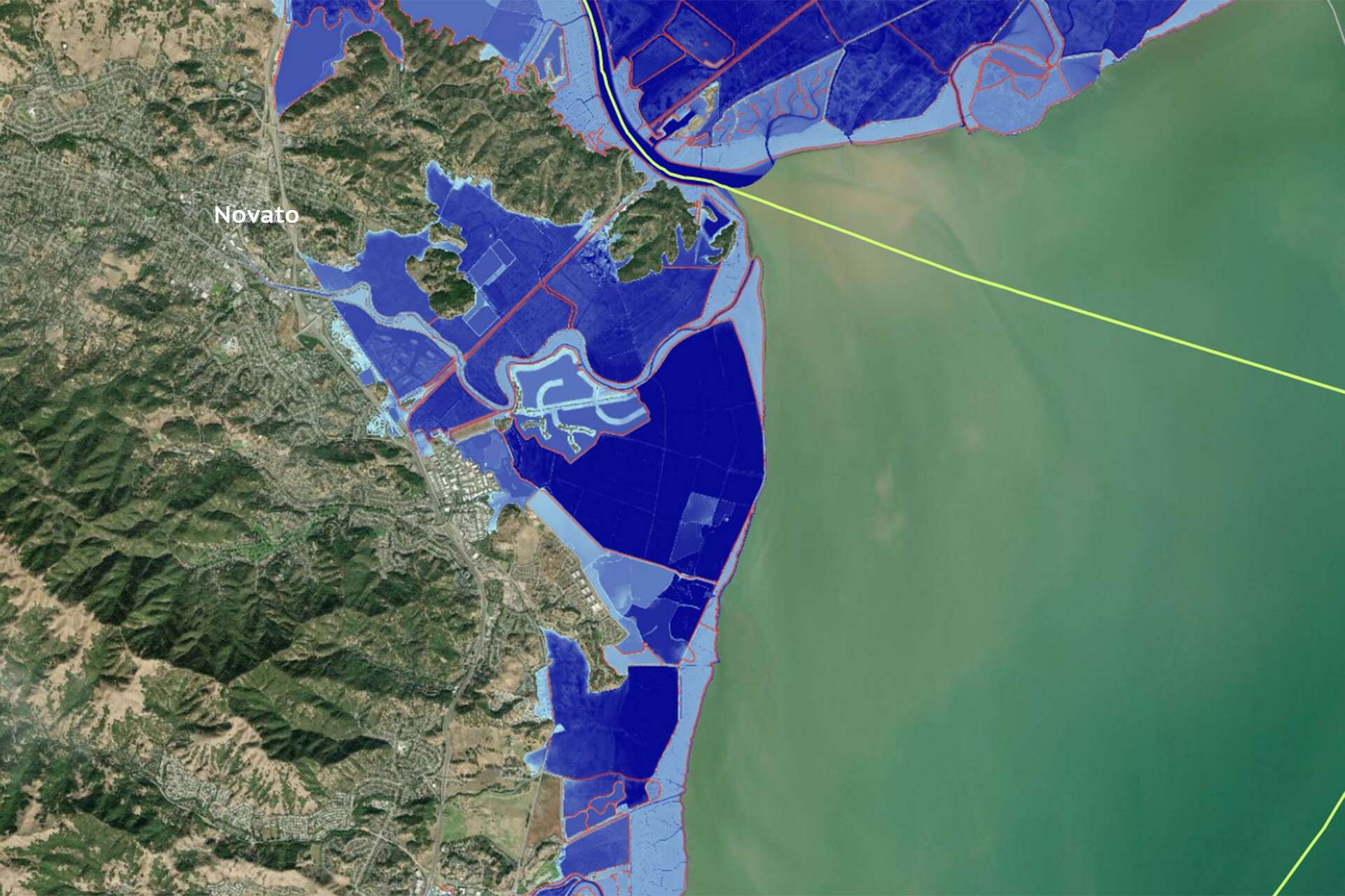 Map in new study shows impact of 4-foot sea-level rise on San Francisco