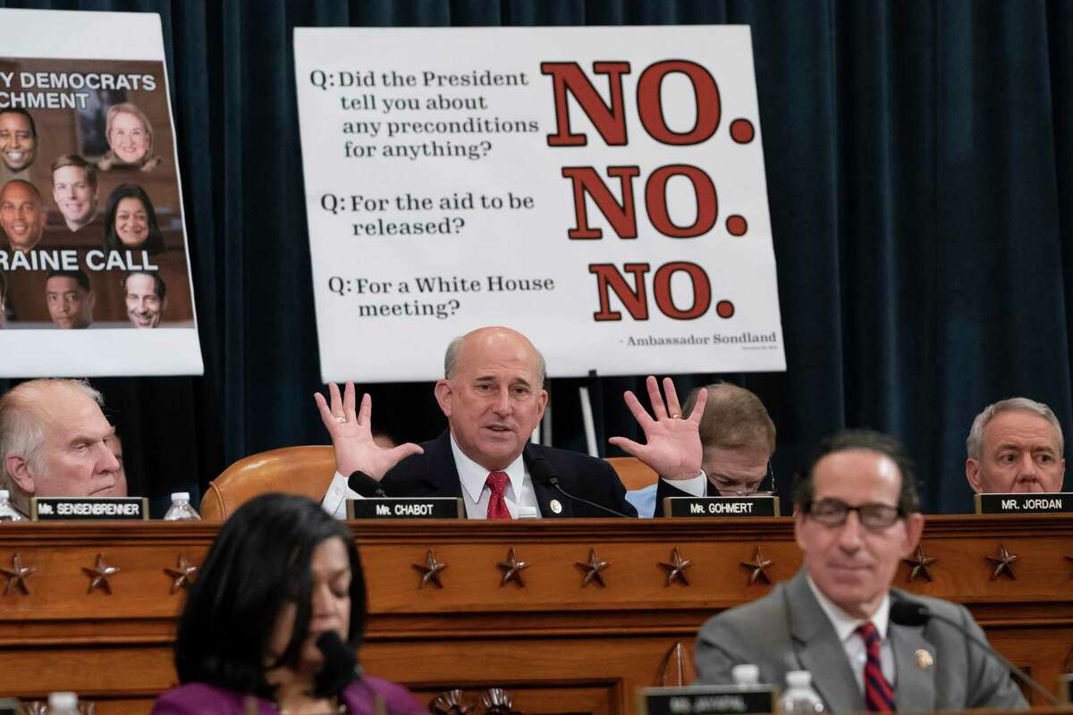 Rep. Louie Gohmert, R-Texas, debates a point as the House Judiciary Committee marks up articles of impeachment against President Donald Trump, Thursday, Dec. 12, 2019, on Capitol Hill in Washington. (AP Photo/J. Scott Applewhite)
