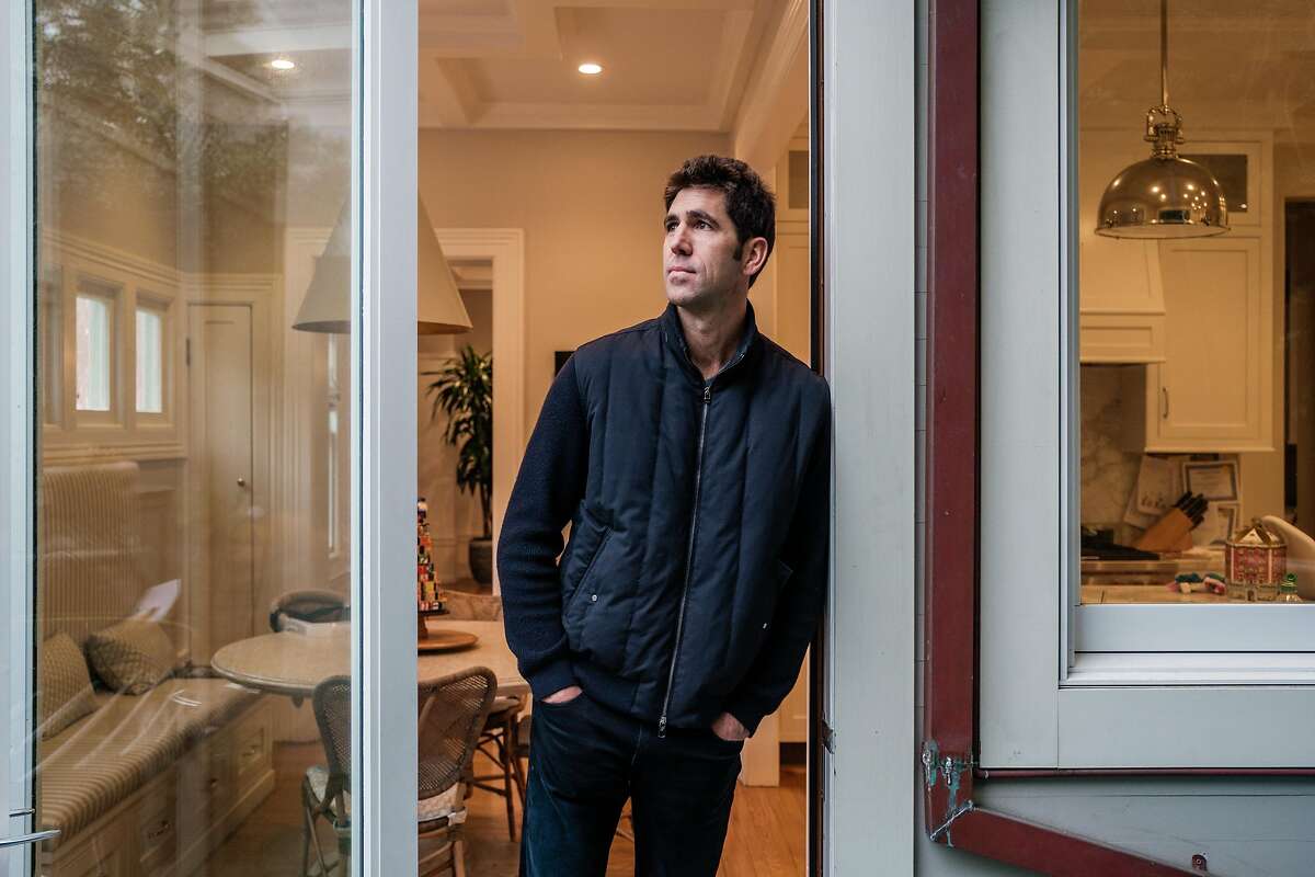 Bob Myers, GM of the Warriors, poses for a photograph at his home in San Francisco.