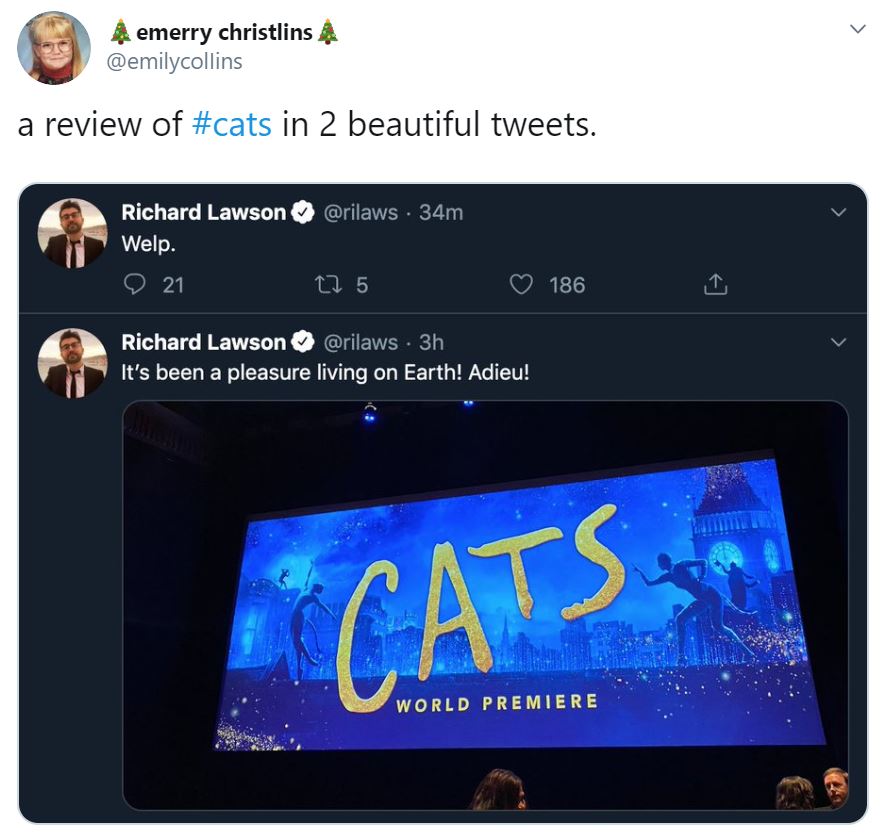 Movie Review  'Cats:' Musical will be catnip for some moviegoers