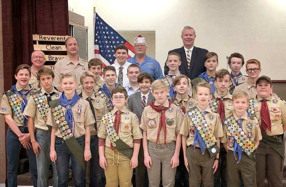 At a ceremony on Dec. 14, 33 Boy Scouts were recognized for the community service projects they did in an effort to earn their Eagle Scout rank. Photo: Provided