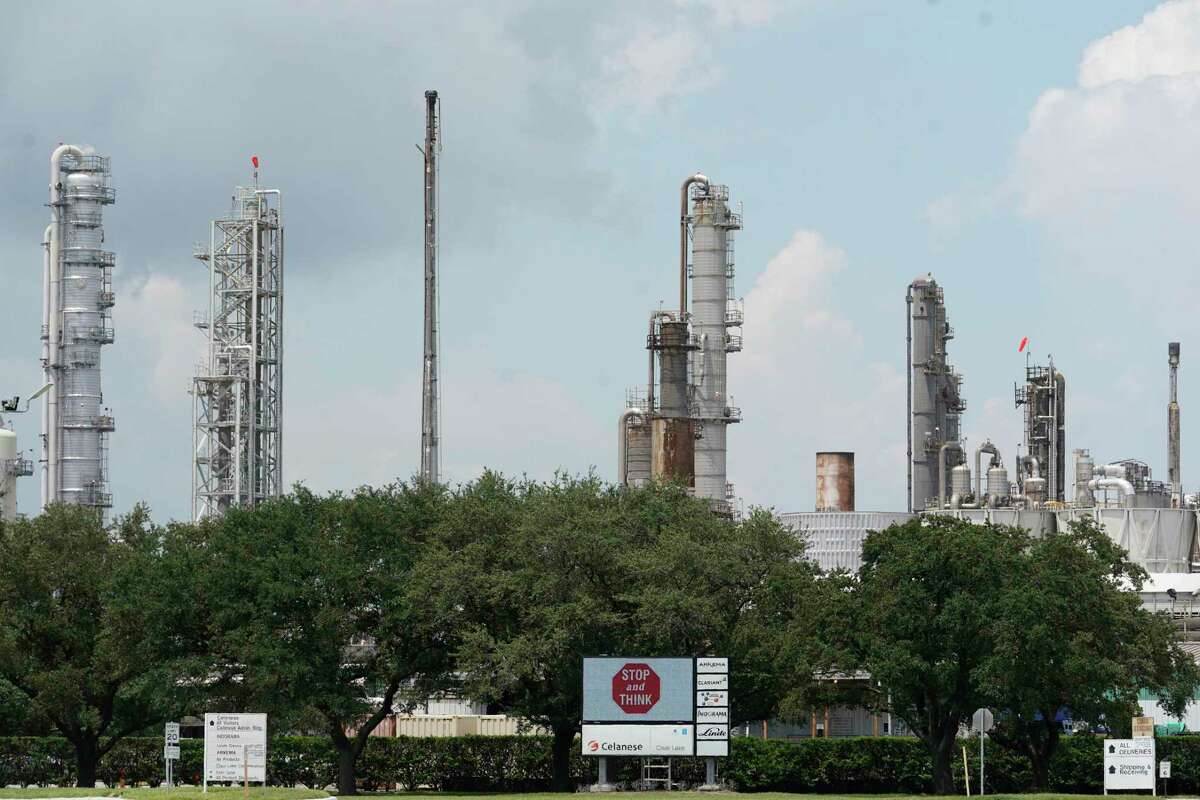 The entrance signs for Celanese, Arkema, and Clariant located at 9502 Bayport Blvd. are shown Thursday, Aug. 29, 2019, in Pasadena. There are 60 facilities in Texas that emit ethylene oxide in 26 cities, the most of any state, and 38 are in the Houston area, according to EPA data.