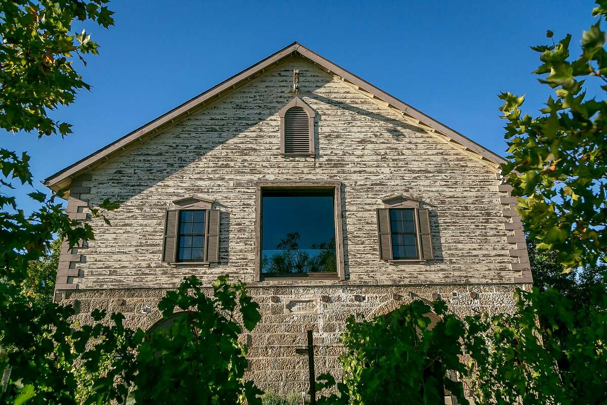 The exterior of Hall winery, a "Ghost" winery in St Helena, Calif. is seen on October 24th, 2018.