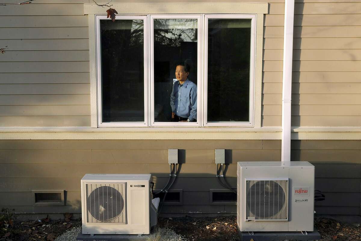 Kwok has compressors for the water heater and ductless heating and cooling units at his Lafayette home, which he converted to electric power.