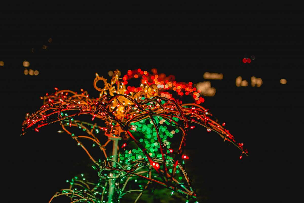 Holiday lights on display in Meriden on December 19, 2019