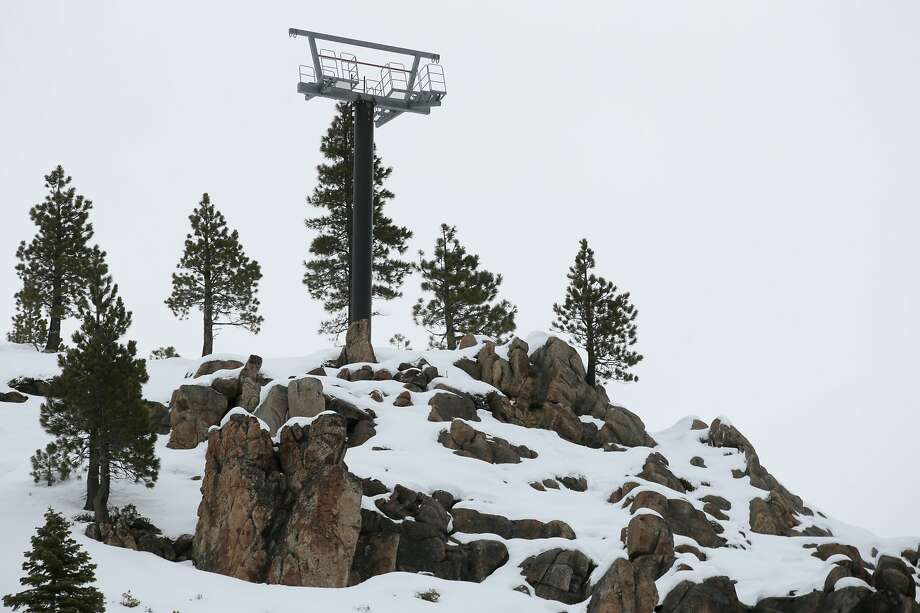 An incomplete ski lift at White Wolf Mountain, Wednesday, Dec. 11, 2019, in Alpine Meadows, Calif. Photo: Santiago Mejia / The Chronicle