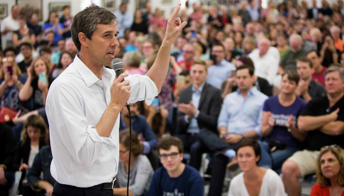 Former U.S. Rep. Beto O'Rourke, D-El Paso, speaks to supporters during a campaign stop in his bid for a U.S. Senate seat on Sunday, April 2, 2017, in Houston. ( Brett Coomer / Houston Chronicle )