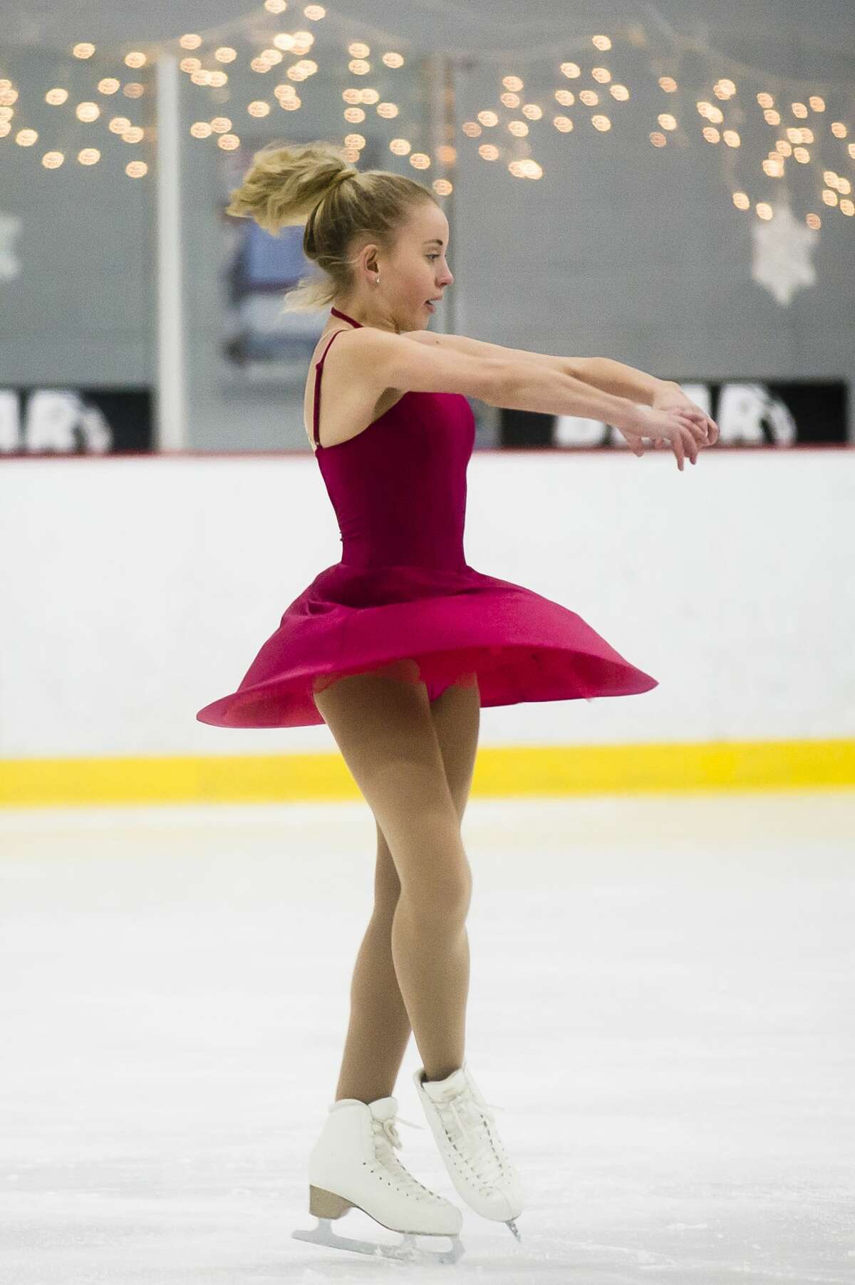 Kabela Hewitt performs during the Holiday Spectacular on Ice, presented by the Midland Figure Skating Club, Saturday, Dec. 21, 2019 at Midland Civic Arena. (Katy Kildee/kkildee@mdn.net)