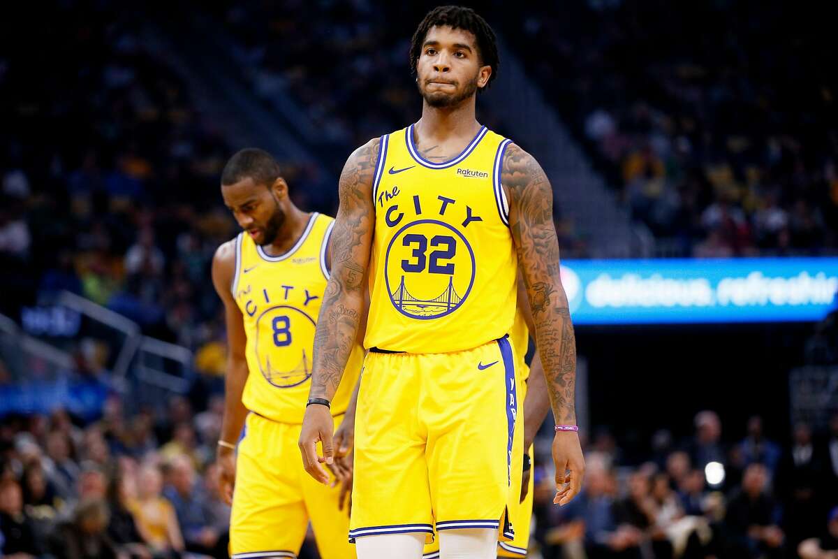 Golden State Warriors forward Marquese Chriss (32) in the first period of an NBA game against the Boston Celtics at Chase Center on Friday, Nov. 15, 2019, in San Francisco, Calif.