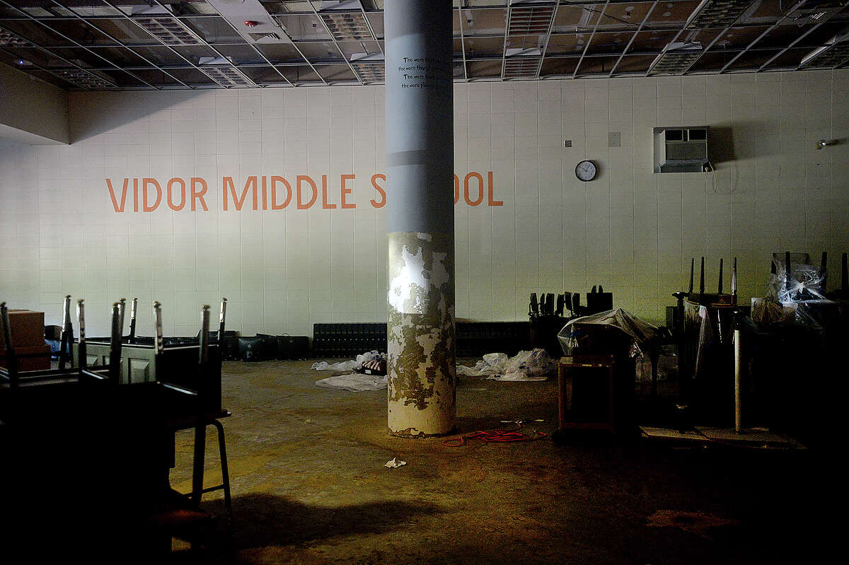 Vidor MIddle School remains closed after being gutted following flood damage from Tropical Storm Harvey nearly two years ago. Principal Kerri Pierce says the district still is awaiting word from FEMA about funds to either repair or rebuild the school. Photo taken Wednesday, March 27, 2019 Kim Brent/The Enterprise