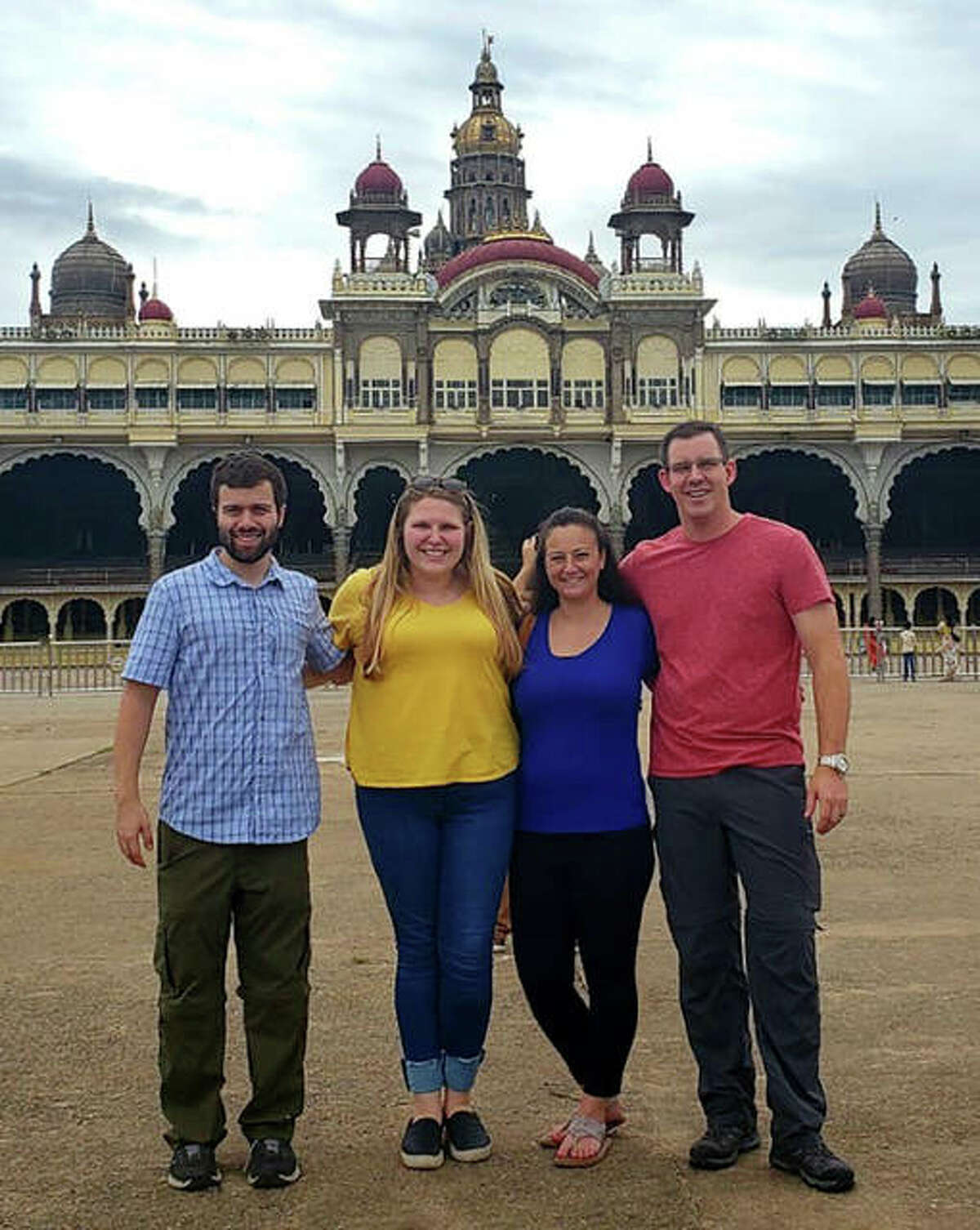 Four Southern Illinois University Edwardsville School of Pharmacy students — Caleb Braasch, Catherine Gilmore, Lauren Skarupa and James Reimer — recently returned from study in India.