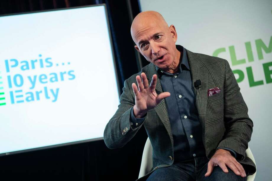 Amazon founder and CEO Jeff Bezos is one of the tech titans who has aspirations to develop capabilities in space. Photo: ERIC BARADAT/AFP, HO / TNS / Getty Images North America