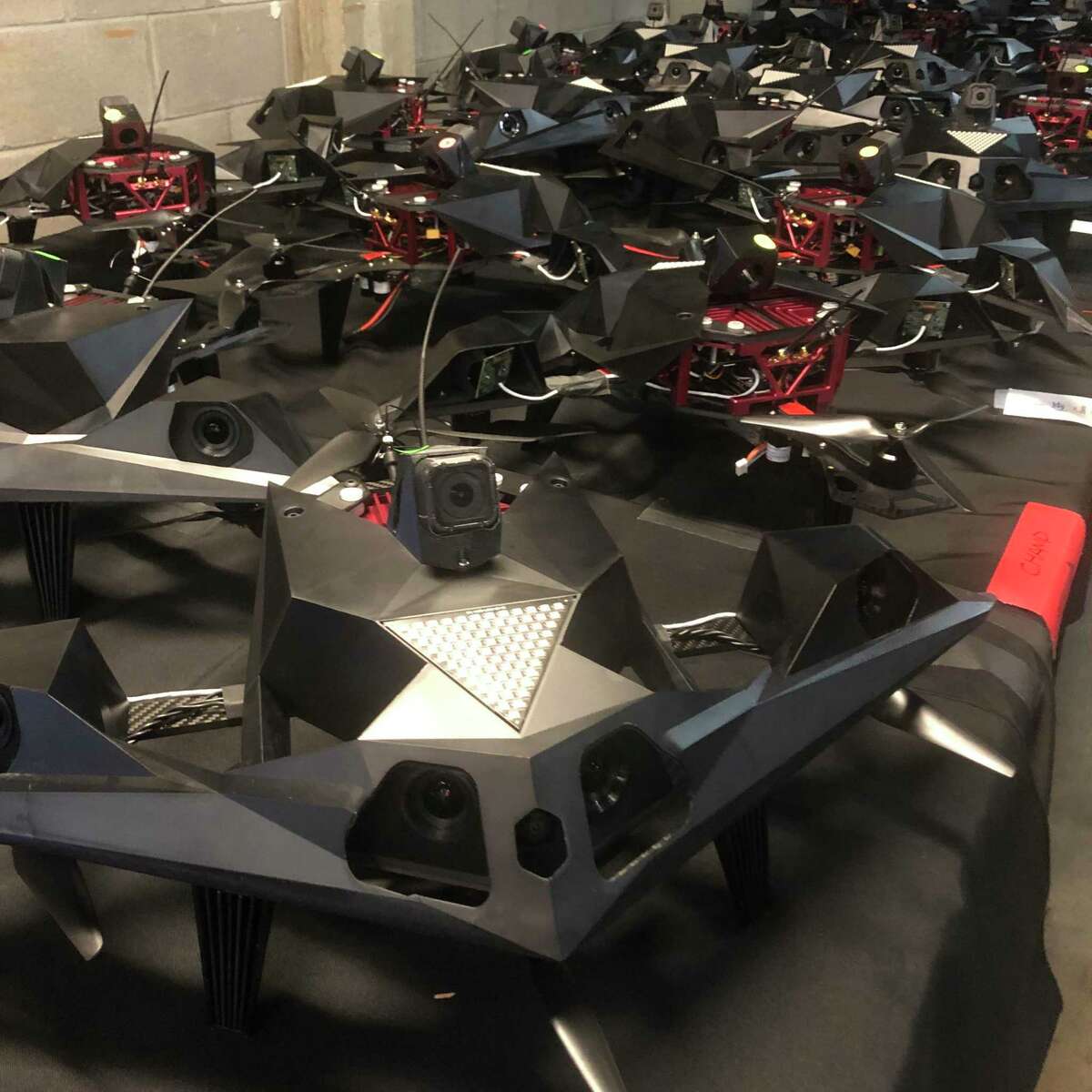 Autonomous drones prepared to race at the inaugural Artificial Intelligence Robotic Racing Circuit championship, called AlphaPilot for short. Nine teams competed in Austin, Texas on Dec. 6, 2019 for $1 million prize for developing the most advanced autonomous drone.