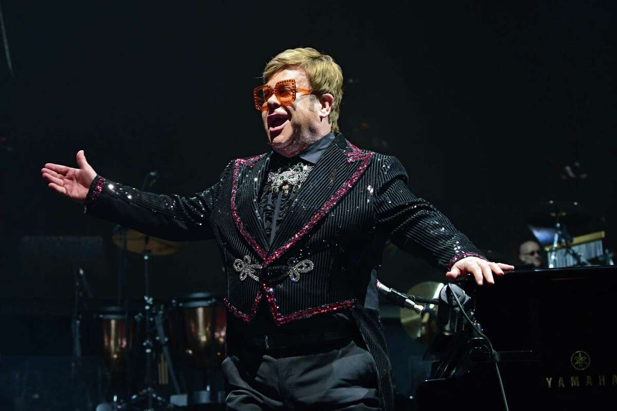 Elton John stands after opening his show with "Bennie and the Jets" during his "Farewell Yellow Brick Road" tour at the Times Union Center on Friday, March 1, 2019. This highly anticipated concert was one of the best in 2019. (Lori Van Buren/Times Union)