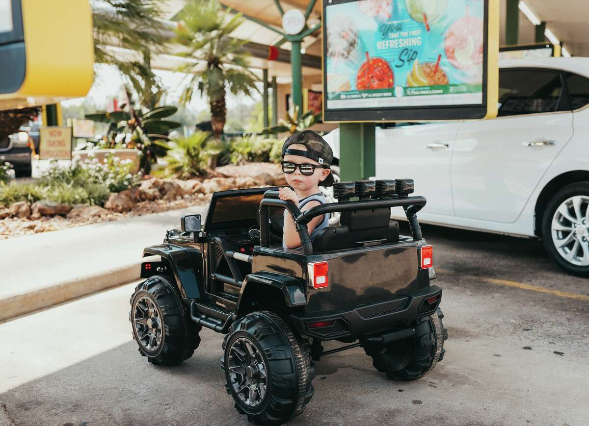 If you're like Briggs Ross, taking it for a spin in the drive way is not enough. The 2-year-old from Buna, Texas (about 2 hours from Houston) literally went to town in his Jeep.