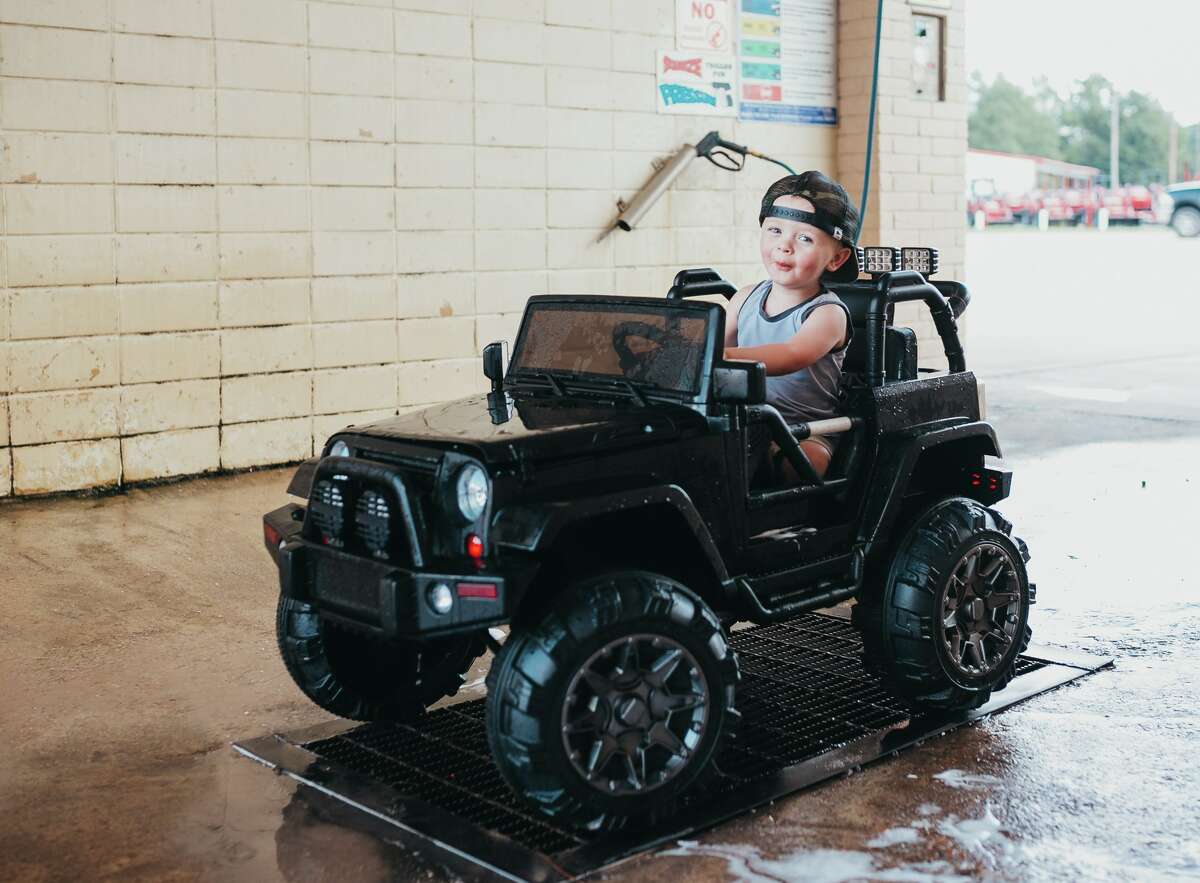 This little guy took his 'big boy' toy out for a spin, date — and the