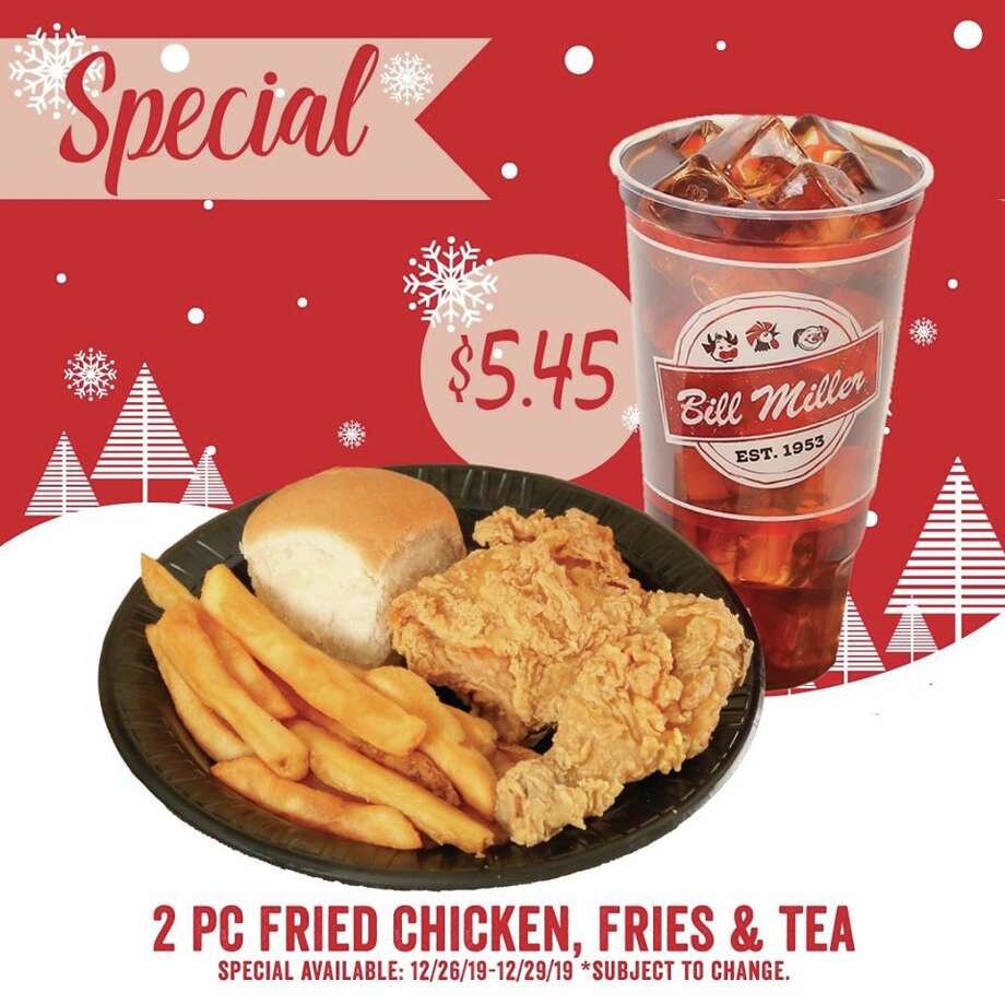 Deal of the Day Bill Miller BarBQ offering 2piece fried chicken