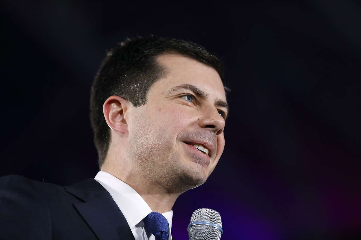 Democratic presidential candidate South Bend, Ind., Mayor Pete Buttigieg speaks during a campaign rally, Sunday, Dec. 22, 2019, in Indianola, Iowa. (AP Photo/Charlie Neibergall)