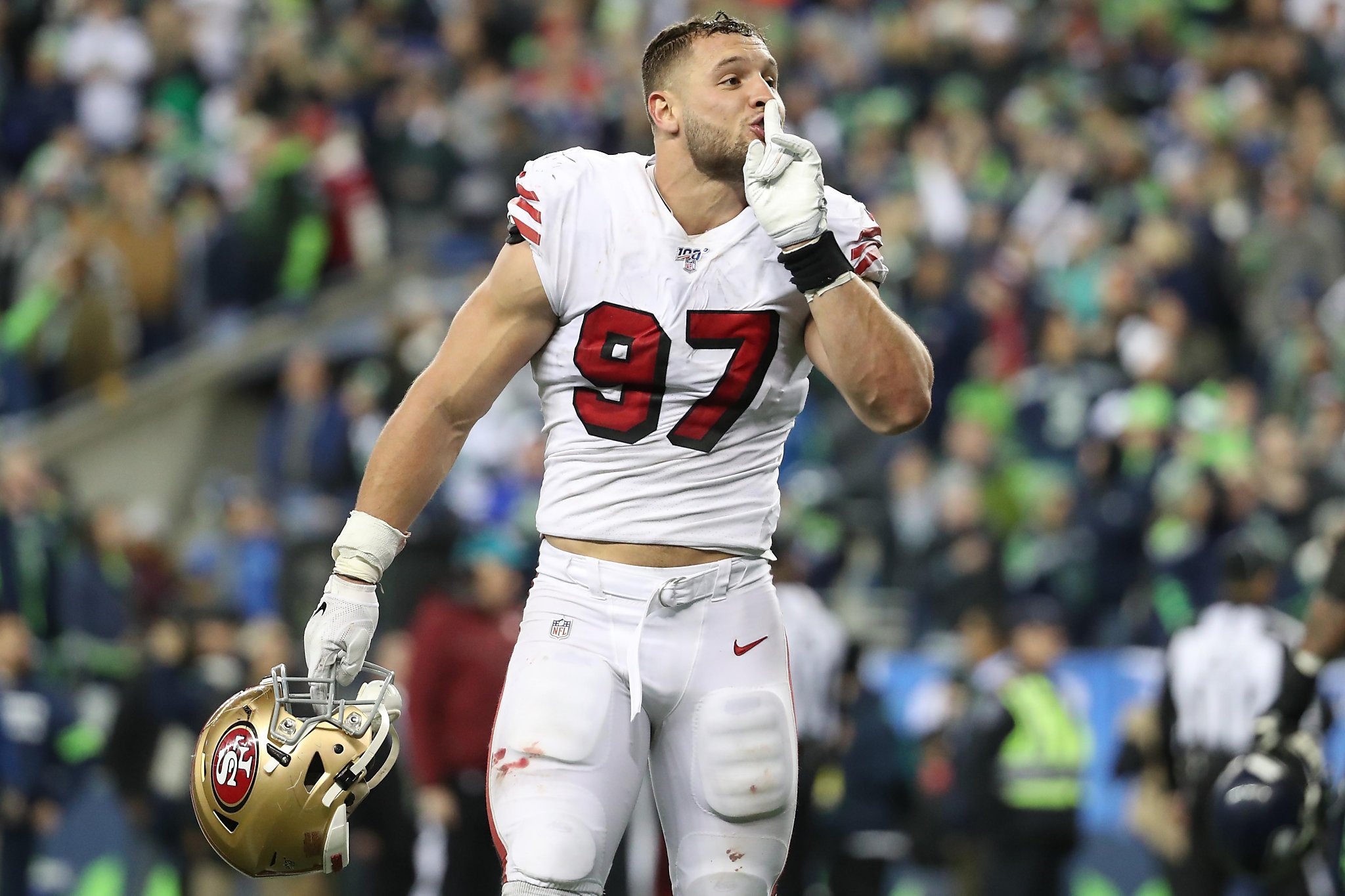 49ers' Nick Bosa follows family footsteps on path to sacking