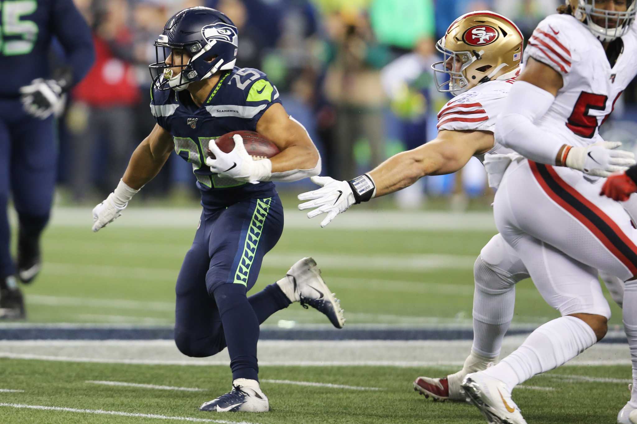 NFL: San Francisco 49ers beat Seattle Seahawks 21-13 to seal NFC West title  and play-off place - BBC Sport