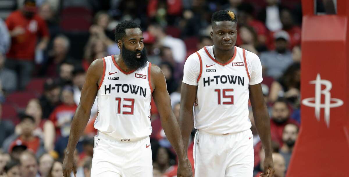 PHOTOS: Rockets vs. Pelicans  Houston Rockets guard James Harden (13) and center Clint Capela (15) during the first half of an NBA basketball game against the Detroit Pistons Saturday, Dec. 14, 2019, in Houston. (AP Photo/Michael Wyke) >>>Look back at photos from Sunday's game ... 
