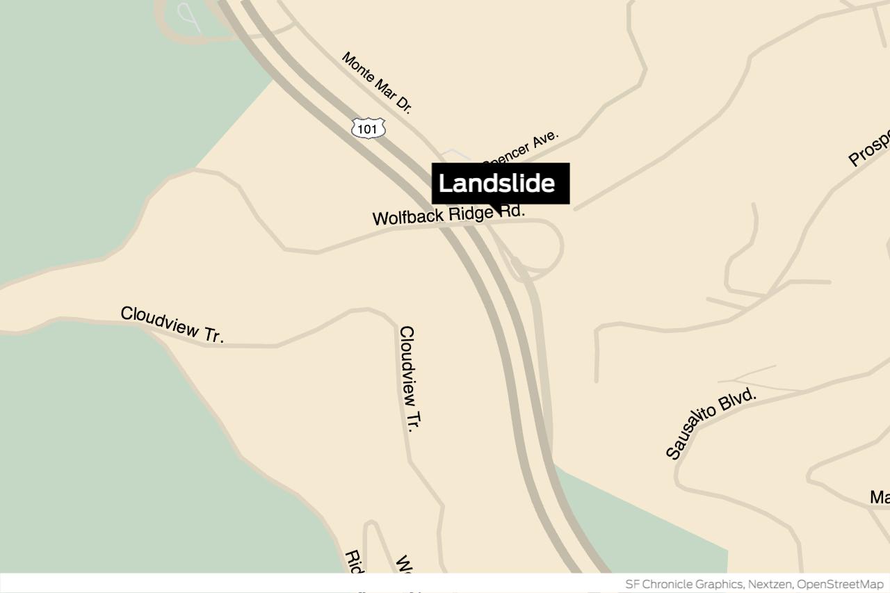 Landslide in Sausalito shuts lane on US 101