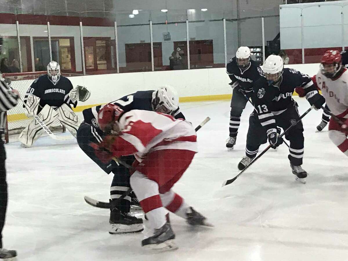 The Greenwich boys hockey team edged Immaculate, 5-4, in overtime on Saturday, January, 4, 2020.
